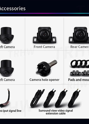 360 Cameras Car Panoramic Camera 1080P AHD Front /Rear /Left /Right Rear View Cameras System for Android Auto Radio Night Vision - Riparo82