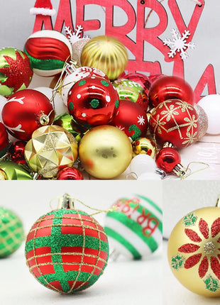 Nuovi 42 set di decorazioni natalizie Palline verniciate elettrolitiche, palline di plastica, decorazioni per finestre, pendenti per albero di Natale - riparo82