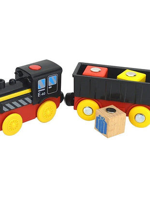 Locomotiva in legno Magnetic Electric Car Train Toys Fit Biro wood Diecast Slot Train Track Railway Educational Toys For Kids