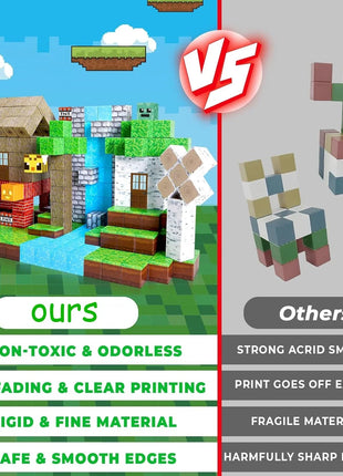 Blocchi magnetici Mine World Magnetic Forest House Brick Cube Toys Set STEM Sensoriale 2025 Miglior regalo per 3+ Boy Girl Kid - riparo82