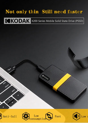 Kodak SSD 1TB X200 SSD portatile USB 3.1 Tipo C Disco rigido esterno 512GB 256GB Unità a stato solido per PS4 Laptop MacBook PC
