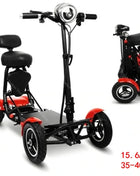 Scooter Mobilità 4 Ruote 500W Doppio Motore 36V - Pieghevole Anziani 3 Velocità - riparo82