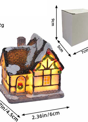 {Summer2}Mini LED Villaggio di Natale Artigianato in resina Edifici di case di neve Luce a LED Decorazione per interni domestici fai da te Regali di Natale