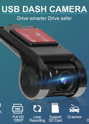 Dash Cam ADAS Car DVR HD 1080P USB Video Recorder For Android Navigation Front and Rear Dual Camera Loop Recording Night Vision - Riparo82