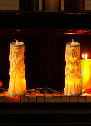 Halloween Horror Ghost Bride Groom LED Candle Electronic Light Halloween Skeleton Lamp Party Decoration Flameless Night Lights - Riparo82