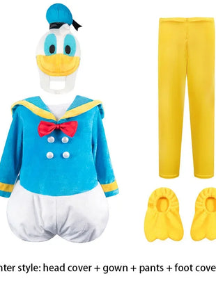 Anime Paperino Daisy Costumi Cosplay Ragazzi Ragazze Prom Wear Bambini Compleanno Carnevale Festa Vestire Stage Prop Abiti per bambini carini