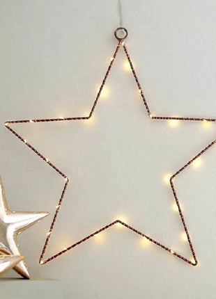 1 stringa di luci a stella a cinque punte, luci a stella a LED, luci a stella decorative con 8 modalità di illuminazione/decorazioni natalizie con timer