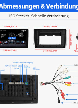ESSGOO Android 14 For Peugeot 208 12-18 10"Display Car Stereo Radio GPS Navi Carplay Android Auto Wifi BT FM RDS Mirror Link SWC - Riparo82