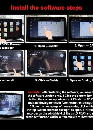 1080P HD Car Dash Cam with 170° Wide Angle - Front ADAS Recorder, Night Vision, USB Android DVR for Vehicles - Riparo82