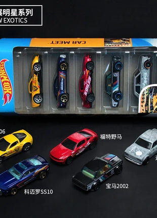 Hot Wheels Set 5 Auto Sportive 1:64 - Pack Modellini Metallo Pista