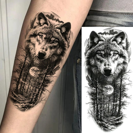 1 Sheet Full Arm Evil Witch Vampire Temporary Tattoos Sleeve Halloween Scary Skull Tatoo Waterproof Horrible Fake Tattoo Sticker