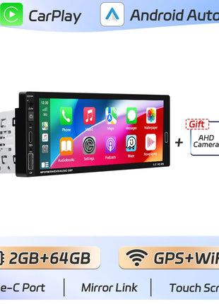 Podofo IPS 6.86''1Din Wireless Carplay Android Auto Car Radio Multimedia Video MP5 Player TouchScreen Universal Autoradio Stereo - Riparo82