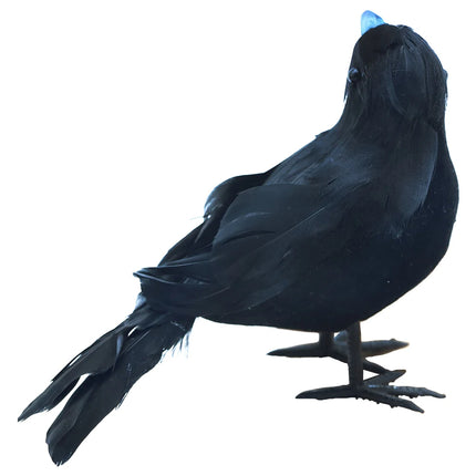 6PCS Black Feather Crow Halloween Props Mock Crow Spooky Feather Decoration Props Halloween Party Scary Animal Horror Props