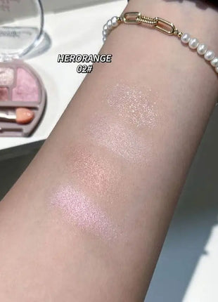 Four-color Eye Shadow Powder Palette Shimmering Glitter Natural Eyelid Silkworm Contour Shadow Natural Tone Pink Eyeliner Makeup - Riparo82