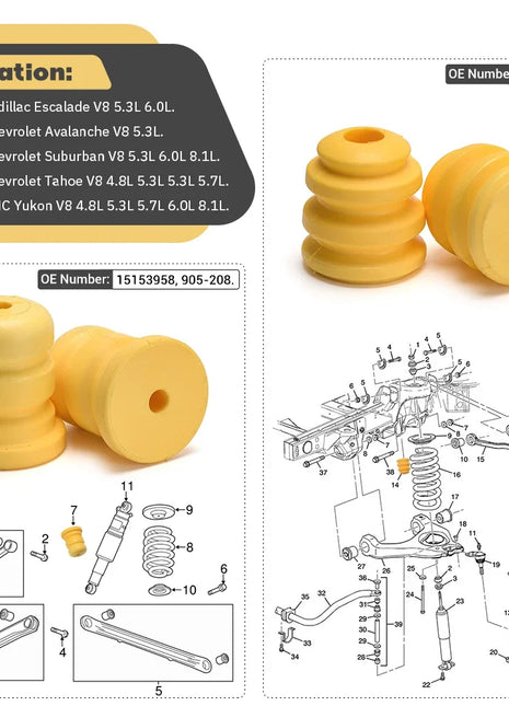 Ammortizzatore Anteriore e Posteriore 15153958 15039397 per CADILLAC CHEVROLET GMC ESCALADE TAHOE AVALANCHE SUBURBAN YUKON 1500
