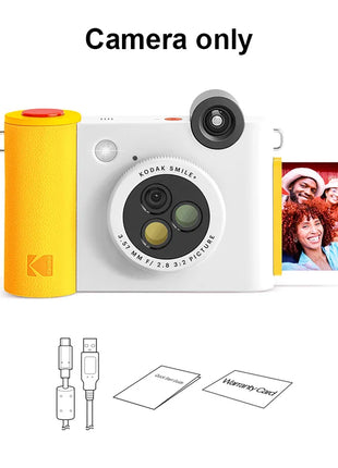 Stampante fotografica portatile Kodak Smile + Instnt Fotocamera Foto e macchina da stampa integrata aggiunge regalo per festival di carta fotografica Kodak Zink