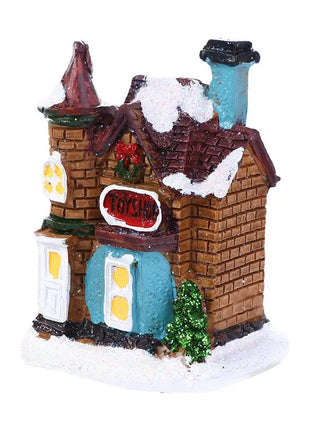 Decorazioni per la casa Figurina di Capodanno Mini resina artigianale Decorazione natalizia luminosa Decorazione della casa del villaggio Luce a LED