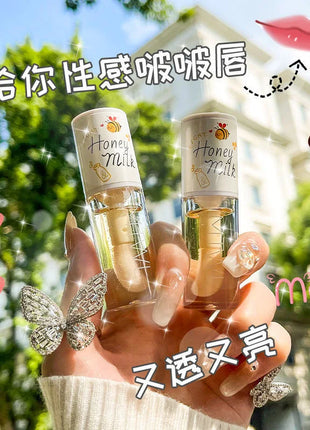 Peach Lip Oil Gloss Plumper Moisturizing Non Sticky Sexy Water Glossy Long-Lasting Transparent Liquid Lipstick - Riparo82