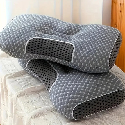 1PCS Neck Pillow Grey Help Sleep Protect The Neck Cervical Orthopedic Soybean Fiber Massage Household SPA Pillow For Sleeping.