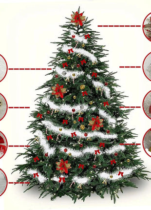 Decorazione ghirlanda natalizia da 10 m, pino artificiale, non illuminato, morbido, verde, per le vacanze, per la decorazione della festa nuziale di Natale al coperto - riparo82