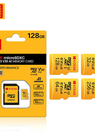 Kodak Micro SD Card 512GB 256GB 128GB 64GB 32GB class10 scheda di memoria Flash U3 4K cartao de memoria ad alta velocità