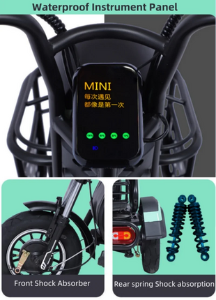 Triciclo Elettrico 1000W 48V 3 Posti Adulti - Scooter Mobilità Anziani 4 Modalità - riparo82