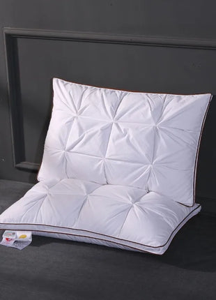 Soft Pillows White Goose Down Feather Pillows for Sleeping Neck Protection Bed Pillows with 100% Cotton Cover - Riparo82