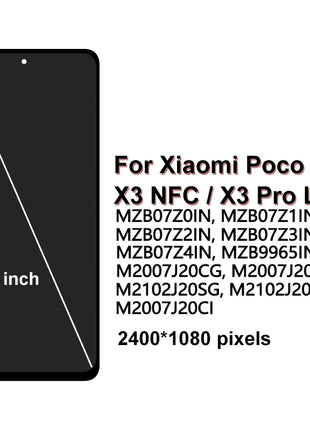 POCO X3 Display Per Xiaomi POCO X3 Display LCD Touch Screen Digitizer Assembly Per POCO X3 Pro NFC LCD M2102J20SG Display - riparo82