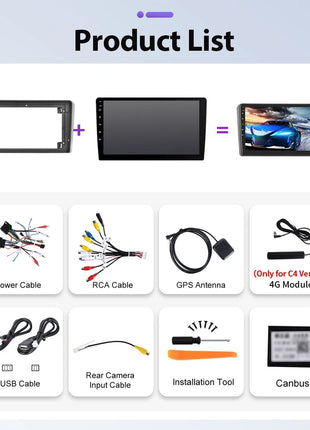 Podofo 6+128G Android 2Din Autoradio for Audi A3 2008-2012 Wireless CarPlay 9" IPS Screen Car Radio GPS Navigation Stereo Wifi - Riparo82