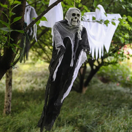 Halloween Outdoor Decoration Skull Gauze Hanging Ghost Skull Pendant Bar Haunted House Secret Room Scene Layout Horror Props