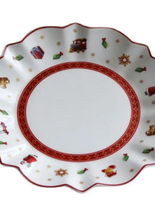 Tesoro tedesco Porcellana dura Giocattolo natalizio Joy Piatto piano multi-angolo Tazza di Natale Piattino Ciotola Candeliere Stili multipli - riparo82