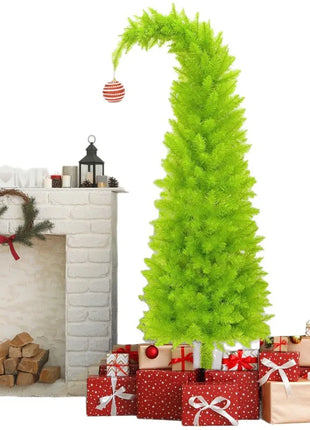 Albero di Natale artificiale Materiale PVC Collo storto Forma di cappello da Babbo Natale Albero di Natale 90 cm/150 cm Decorazioni per feste di famiglia di Natale
