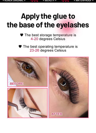 IBeauty Expert Glue For False Eyelashes Extensions Supplies Adhesive Wine Red Cap 5ml Korea Original Makeup Tools Lava Lash - Riparo82