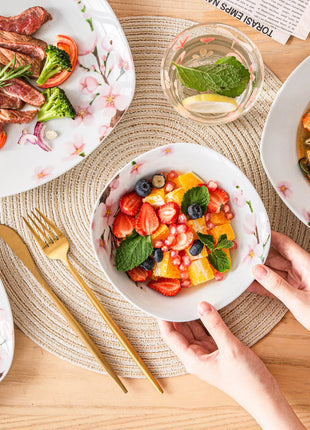 VEWEET ANNIE Set di piatti da tavola in ceramica porcellanata da 48 pezzi con ciotola, piatto da dessert, piatto da zuppa, piatto piano per 12 persone - riparo82