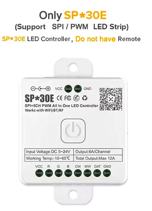 SP530E SP630E WiFi Alexa Bluetooth Controller LED Supporto RGB RGBW RGBCCT o SPI TTL IC Chip LED Strip/Matrix PWM Monocromatico CCT - riparo82