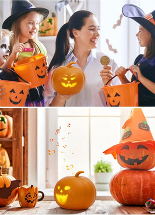 Halloween animated Pumpkin projection lamp, 16 animations and sound effects, English version, built-in projector speaker for Fam - Riparo82