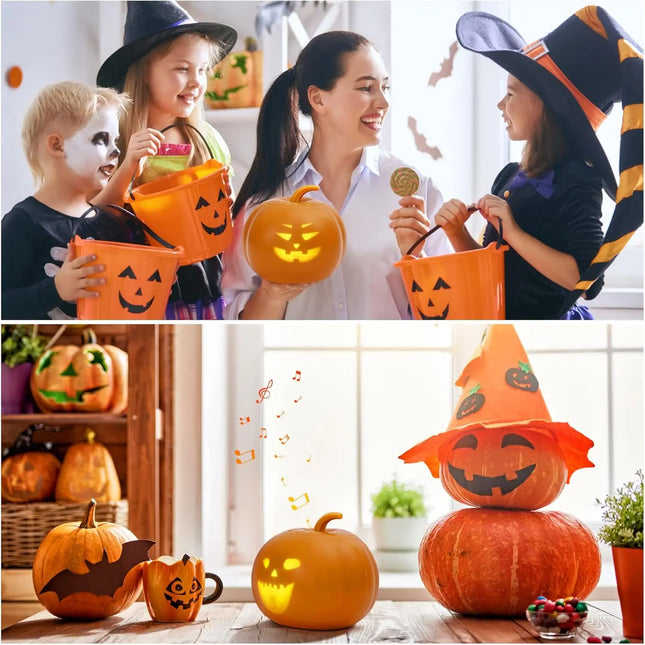 Halloween animated Pumpkin projection lamp, 16 animations and sound effects, English version, built-in projector speaker for Fam