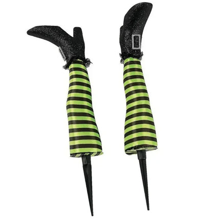2pcs Halloween Evil Witch Legs Prosthetic Ornament Outdoor Yard Garden Patio Lawn Stake Halloween Party Decoration Props