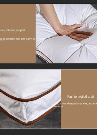 Soft Pillows White Goose Down Feather Pillows for Sleeping Neck Protection Bed Pillows with 100% Cotton Cover - Riparo82