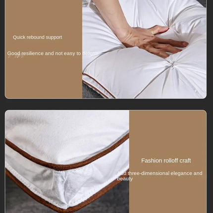 Soft Pillows White Goose Down Feather Pillows for Sleeping Neck Protection Bed Pillows with 100% Cotton Cover