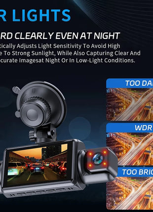 Dashcam For Cars 4 Channel Black Box Wifi Driving Camera Fhd 1080p Night Vision Loop Recording Add Hardwire Kit Car Accessories - Riparo82