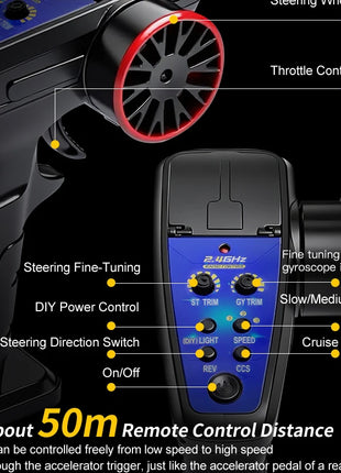 WLtoys 244016 Auto ad alta velocità, proporzionale 1:24, auto RC telecomandate di alta qualità, trazione a due ruote, giocattolo e regalo per ragazzo da corsa