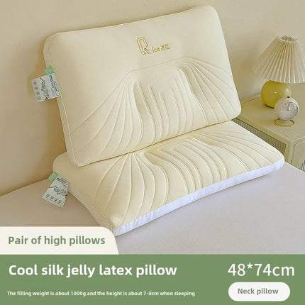 Four Season Ice Silk Soft Sleep High Pillow Supports Protects The Neck Used Side Sleeping Cotton Pillows For Bedrooms Offices