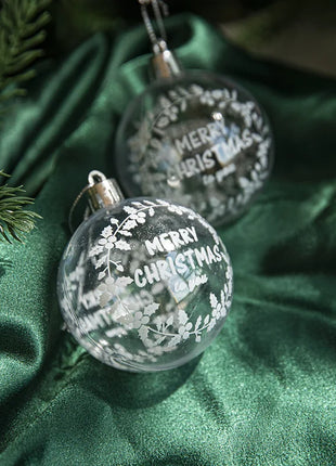 6 pezzi di palline di neve bianche trasparenti, palline di Natale, ciondolo, decorazione per albero di Natale, palline trasparenti, ornamento da appendere, decorazioni per la casa, Capodanno - riparo82