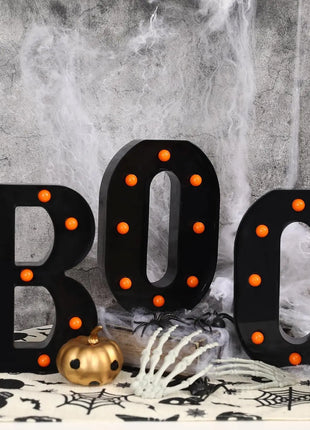 3pcs Halloween Decorative Lights 21.5CM LED Letter Lights "BOO" Halloween Ornaments for Tables Fireplaces Halloween Decoration - Riparo82