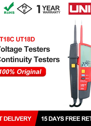 UNI-T Digital Voltmeter UT18C UT18D AC DC Voltage Continunity Tester 690V LCD Display 3 Phase Sequence RCD Electrical Tester - Riparo82