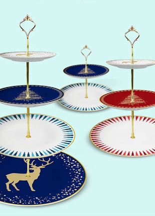 Set di stoviglie in porcellana di cervo nordico Ins per la casa, hotel, bistecche, piatti da dessert, tazze, decorazione per la disposizione degli alimenti occidentali, regalo di Natale - riparo82