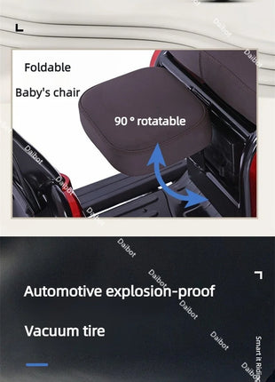 Mini Parent Child Electric Tricycle For Family With Foldable Child Seat 700W 48V 3 Wheels Electric Scooter For Adults Women - Riparo82