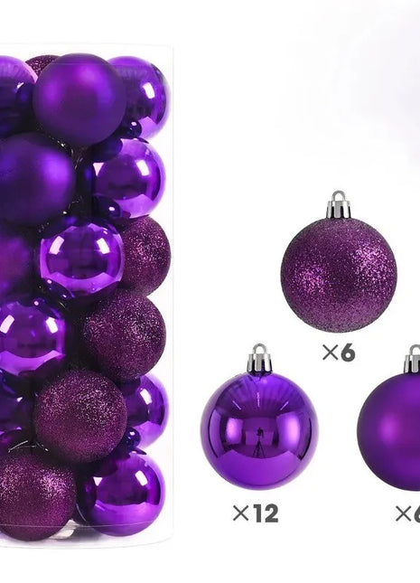 24 pezzi 6 cm grandi decorazioni con palline di Natale appese ornamenti pendenti per albero di Natale decorazioni per feste a casa di Natale 2026 accessorio di Capodanno - riparo82