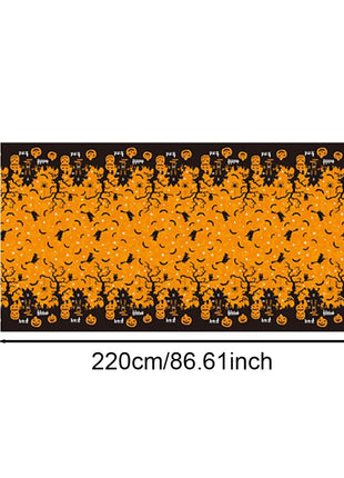 Halloween Decoration Tablecloth,Disposable Pumpkin Spider Web Bat Plastic Table Cover,Halloween Party Home Table Decor - Riparo82